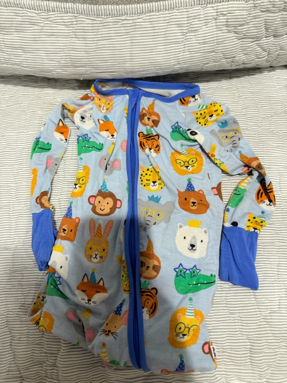 Little Sleepies Light Blue Animal Party Print Pajamas